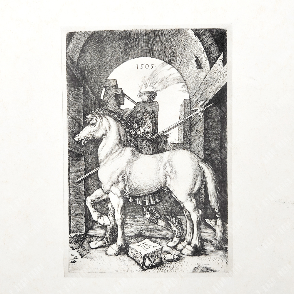 Альбрехт Дюрер. Маленькая лошадь. Репродукция гравюры 1505 г., Первая половина ХХ в.