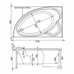 Акриловая ванна Aquanet Mayorca 150х100 с к/с