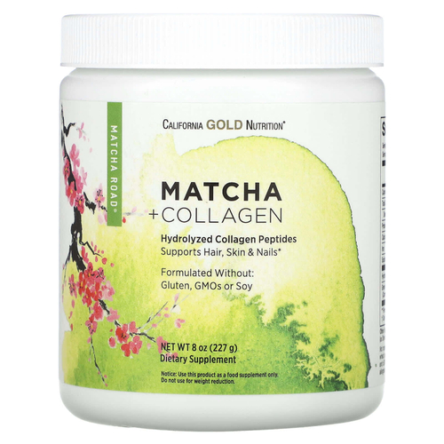 California Gold Nutrition, Matcha Road, матча с коллагеном, 227 г (8 унций)