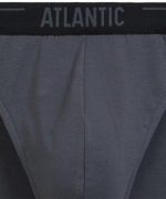 Мужские трусы слипы спорт Atlantic, набор 5 шт., хлопок, коричневые + графитовые + чёрные + фиолетово-серые + каберне, 5SMP-004