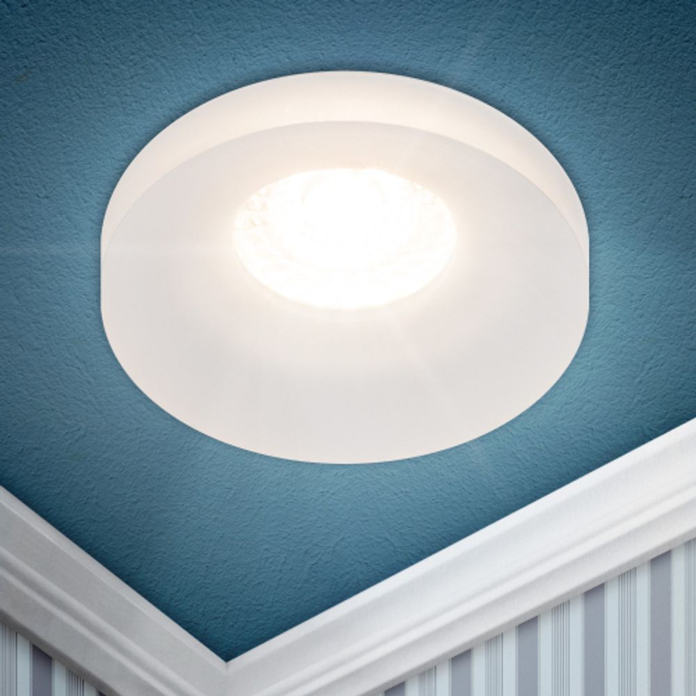 Светильник встраиваемый декоративный ЭРА DK94 ICE под лампу MR16 GU5.3 белый | Декоративные встраиваемые светильники