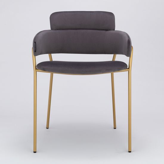 Стул Strike серый велюр с золотыми ножками