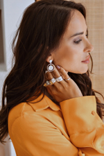 Серьги «Облако» с белым перламутром