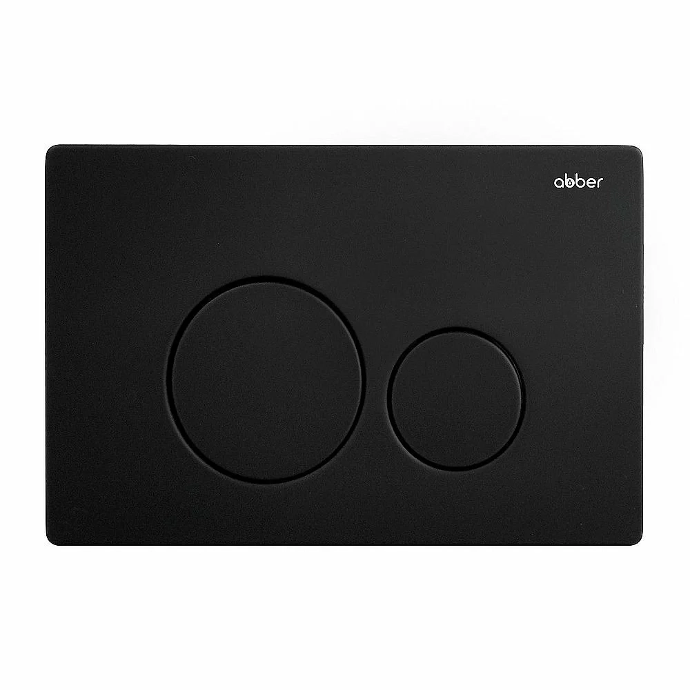 Унитаз подвесной ABBER Rechteck AC1201 белый с инсталляцией AC0105 и кнопкой AC0121MB черный, безободковый, с крышкой микролифт