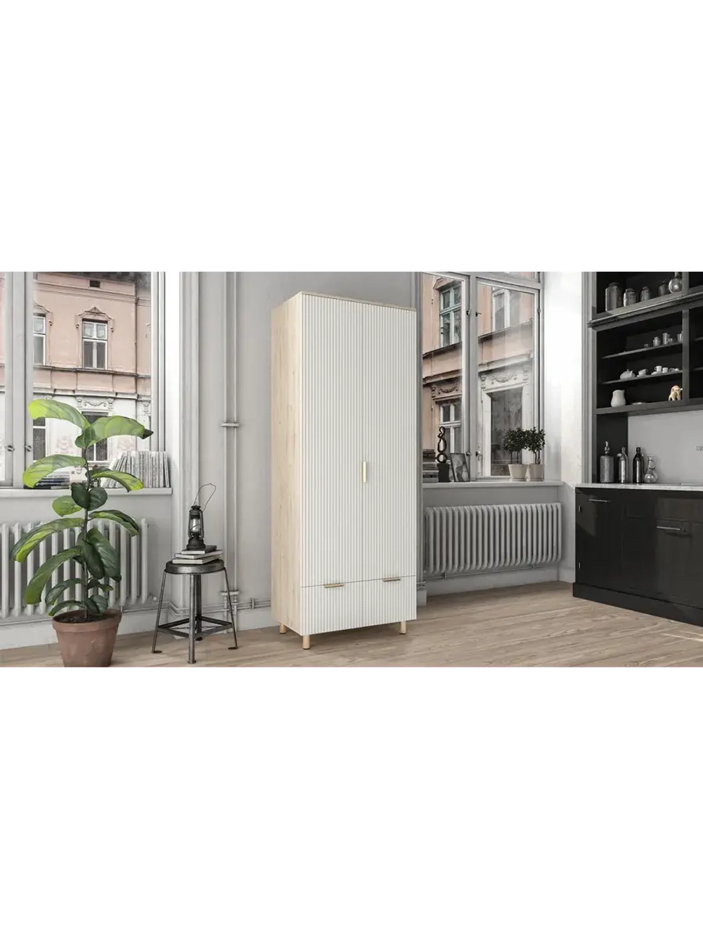 Шкаф распашной 80х50х210 с ящиками Birmingham 2