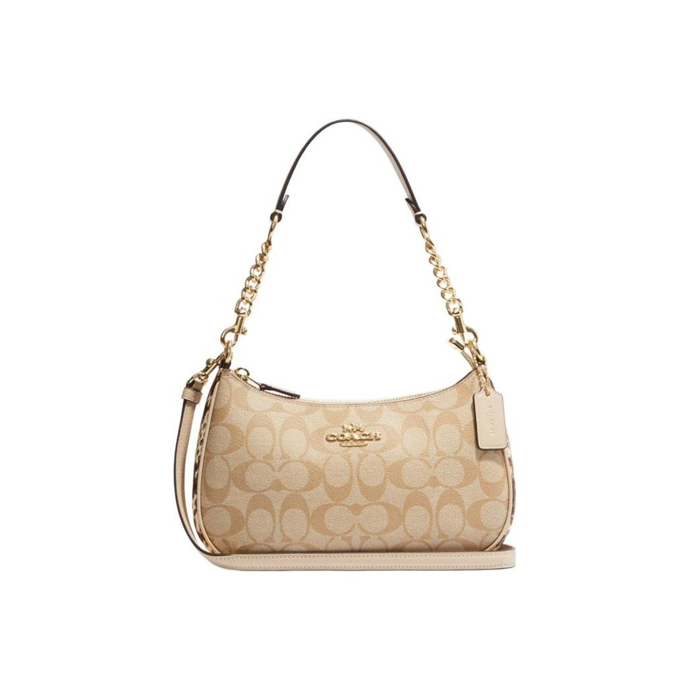 Сумка Teri Classic Full Print Shoulder Bag Small Ladies Beige Monogram