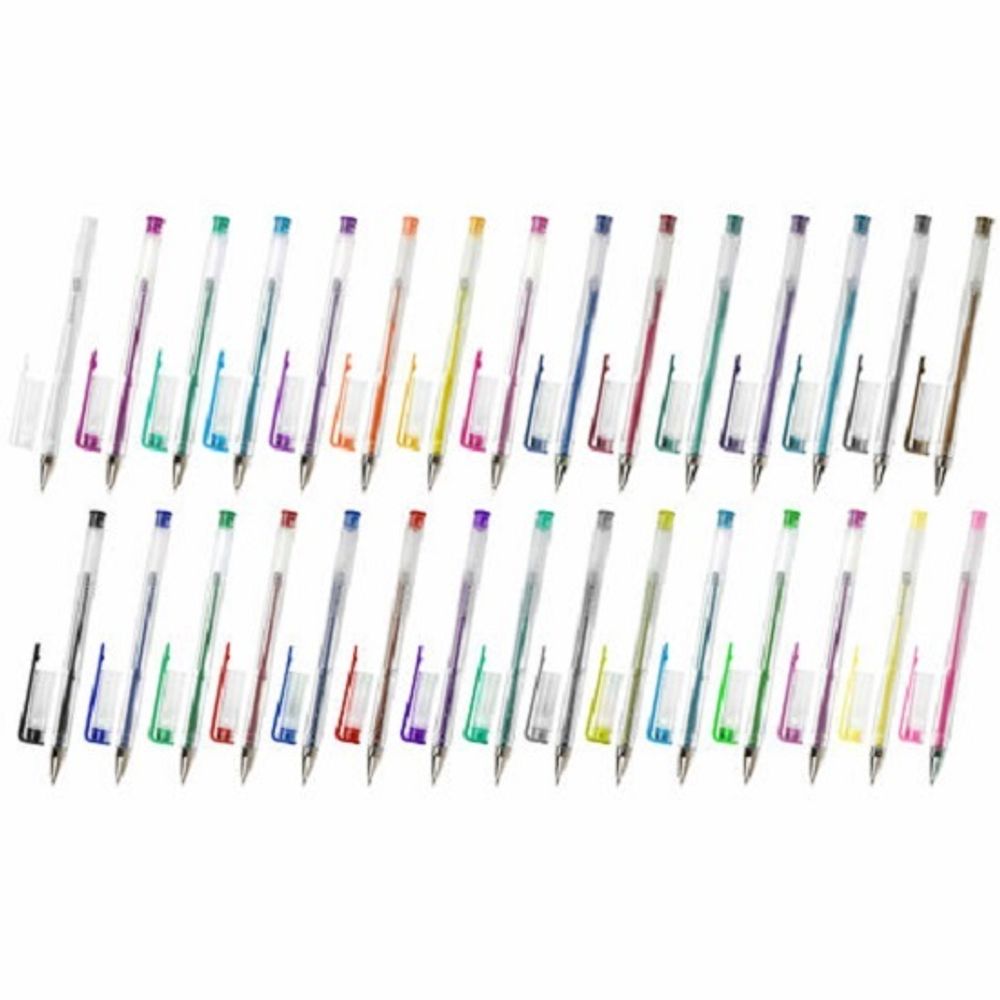 Набор гелевых ручек 30цв. Brauberg  Kids, 0,5мм, прозрачный корпус