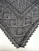 Оренбургский пуховый платок-паутинка А80-07 черный