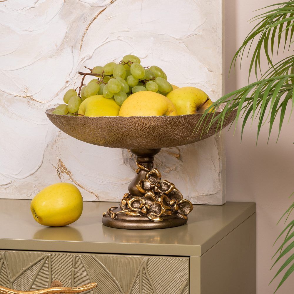 Фруктовница-конфетница Орхидея Лелия Бронза