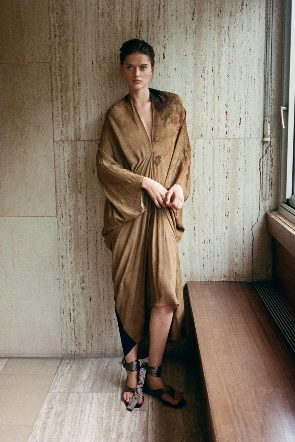 ZARA ПЛАТЬЕ ИЗ 100% ВИСКОЗЫ С ПРИНТОМ, РАЗНОЦВЕТНЫЙ