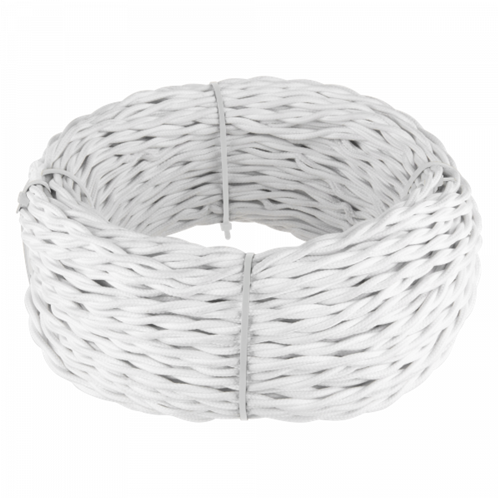 Ретро кабель витой 2х2,5 (белый) 20 м