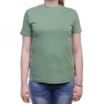 Футболка женская однотонная, цвет зеленый, р 42 ( маломерит, р.40 )
