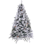 Ёлка «Снежная рапсодия» 210 см, ПВХ+Леска, шишки, белый иней (1100 веток)