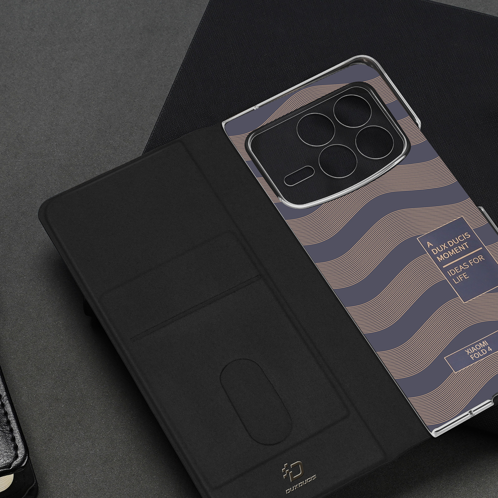 Чехол черного цвета с премиальной искусственной кожи от Dux Ducis для Xiaomi Mix Fold 4, серия Bril Series Case