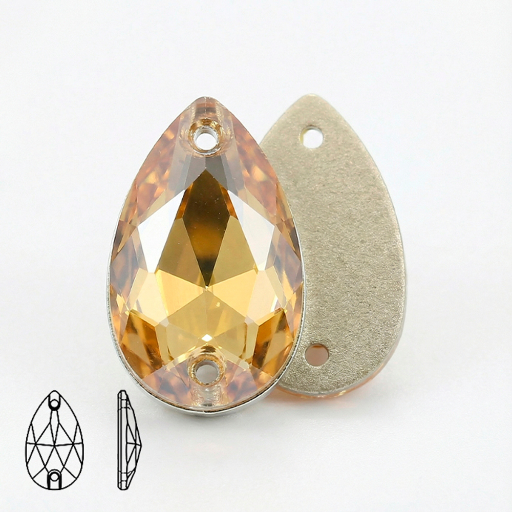 Стразы капля (Pear/Teardrop) Golden Phantom