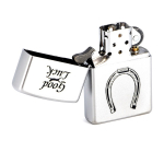 Зажигалка Zippo Horse Shoe, с покрытием Satin Chrome™, латунь/сталь, серебристая, матовая, 36x12x56
