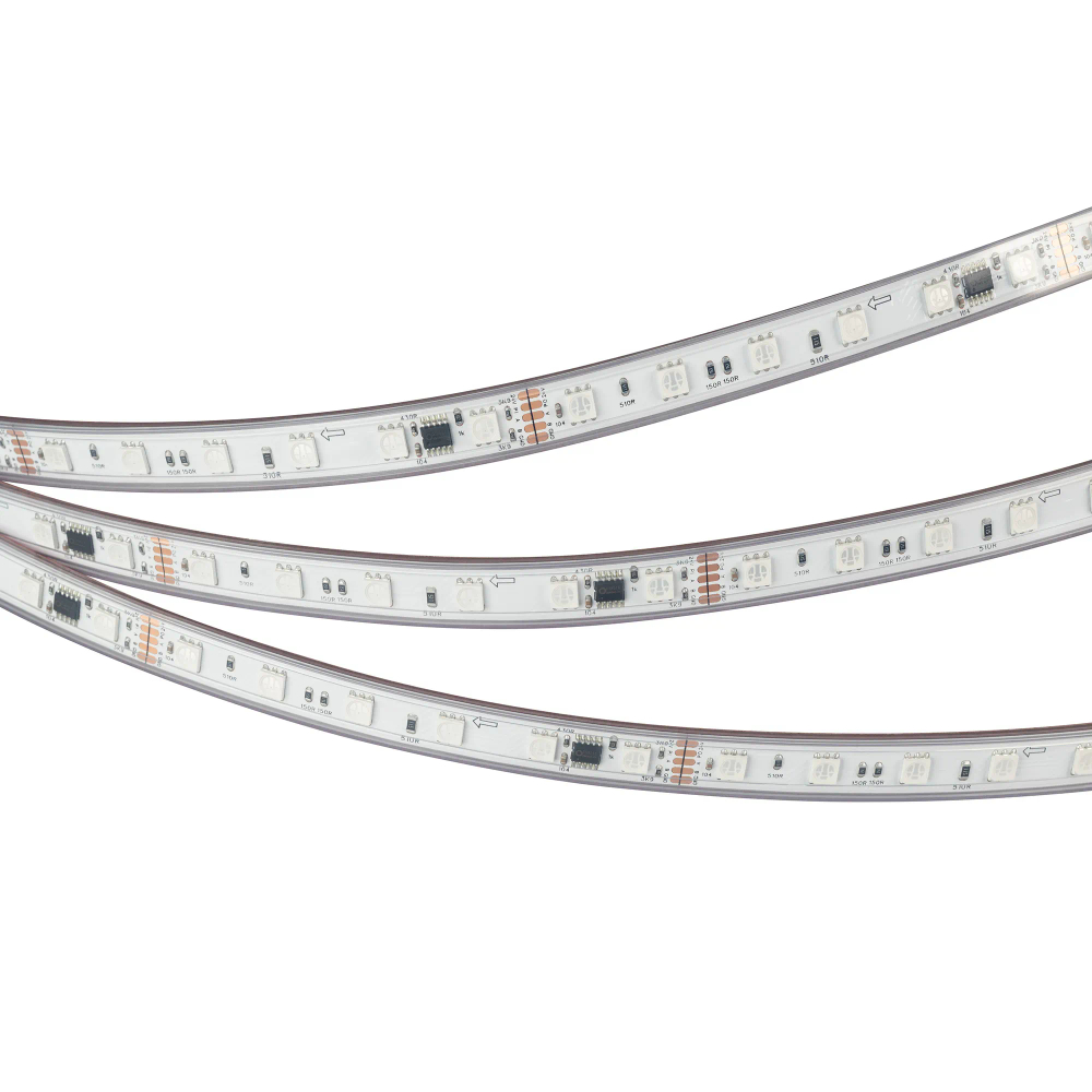 Светодиодная лента герметичная DMX-PFS-B60-12mm 24V RGB-PX6 (14 W/m, IP68, 5060, 5m) (Arlight, -) 039608