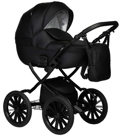Детская коляска Indigo Mio Eco Plus 14 2 в 1 01 черная кожа