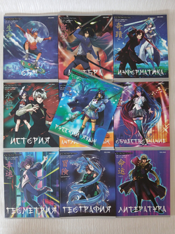 Комплект предметных тетрадей 48 листа А5+. "Аниме", общая. Формат А5+(163*203 мм). Арт.48-9421. С полями. 10 шт.