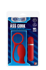 Красная вибровтулка MENZSTUFF ASS CORK SMALL - 7,5 см. (Цвет: красный)