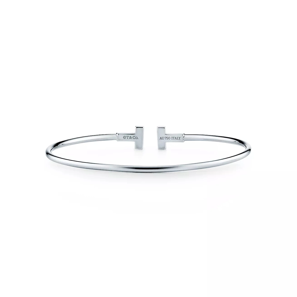 Браслет из белого золота 750 проба, Tiffany. Коллекция T narrow, 💕