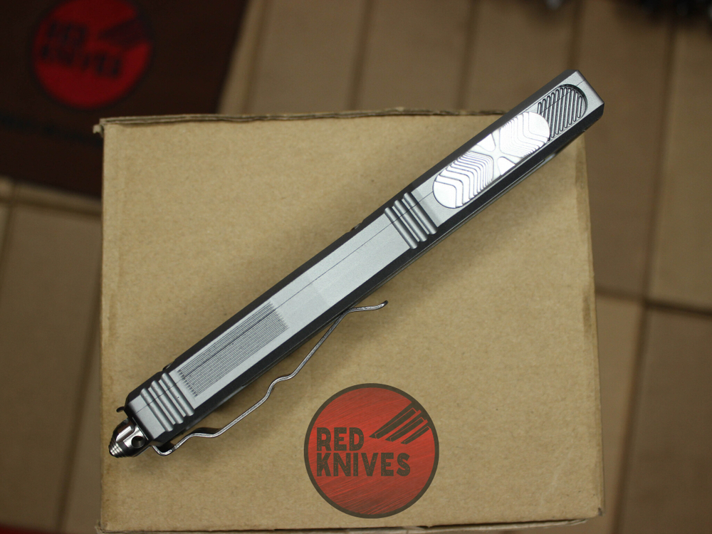 Нож Microtech Scarab 2 Standard S/E - стоунвош клинок, серая рукоять + карбон