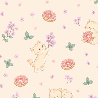 Котики и пончики. Весенний уют.