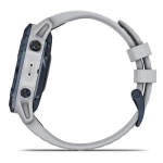Спортивные наручные часы Garmin Fenix 6 Pro Solar синий минерал с белым ремешком 010-02410-19