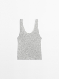 Massimo Dutti Топ из смесового хлопа, серый