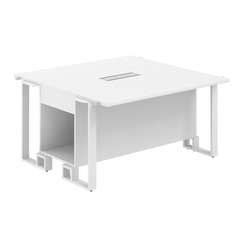 SP.0114.WH.WH.WH / Модуль центральный 1200х1200х750 / столешница:белый, подстолье:белый, металлокаркас:белый, лючок:белый