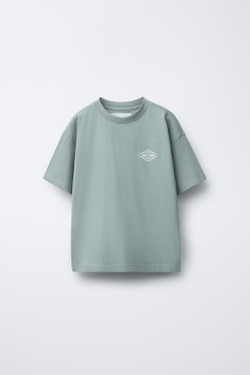 ZARA ФУТБОЛКА С ЛОГОТИПОМ, НЕБЕСНО-ГОЛУБОЙ