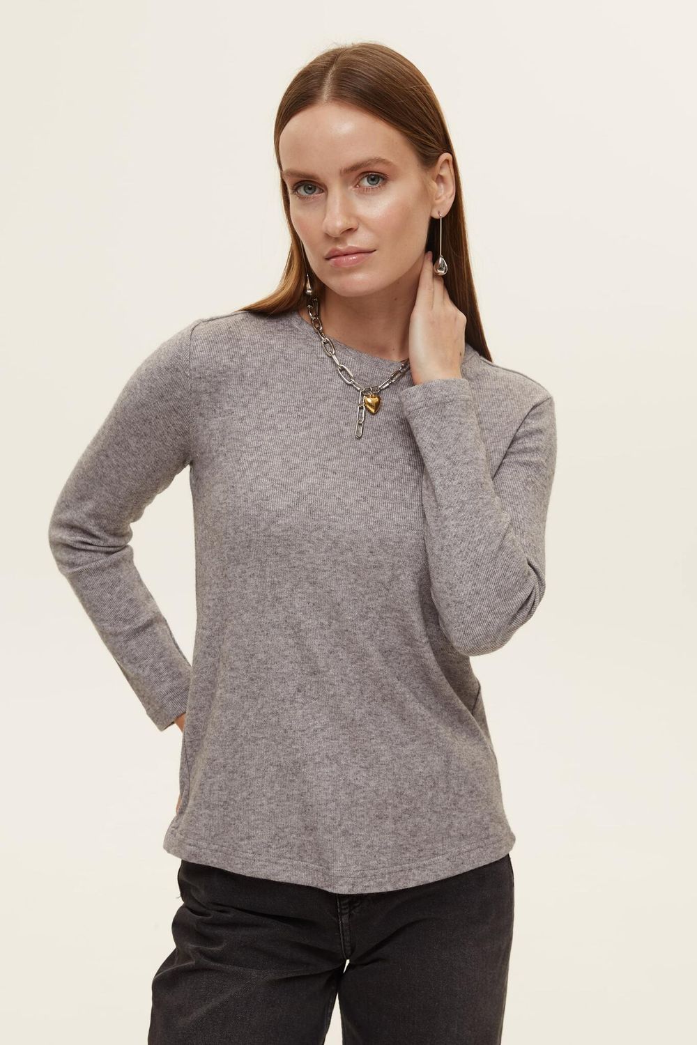 Лонгслив серая вискоза