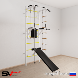 Шведская стенка Sv Sport усиленная 687 (Турник стандарт/Брусья/Скамья/Канат/Лестница/Трапеция)
