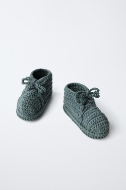 ZARA ПИНЕТКИ С БАНТОМ, СИНИЙ