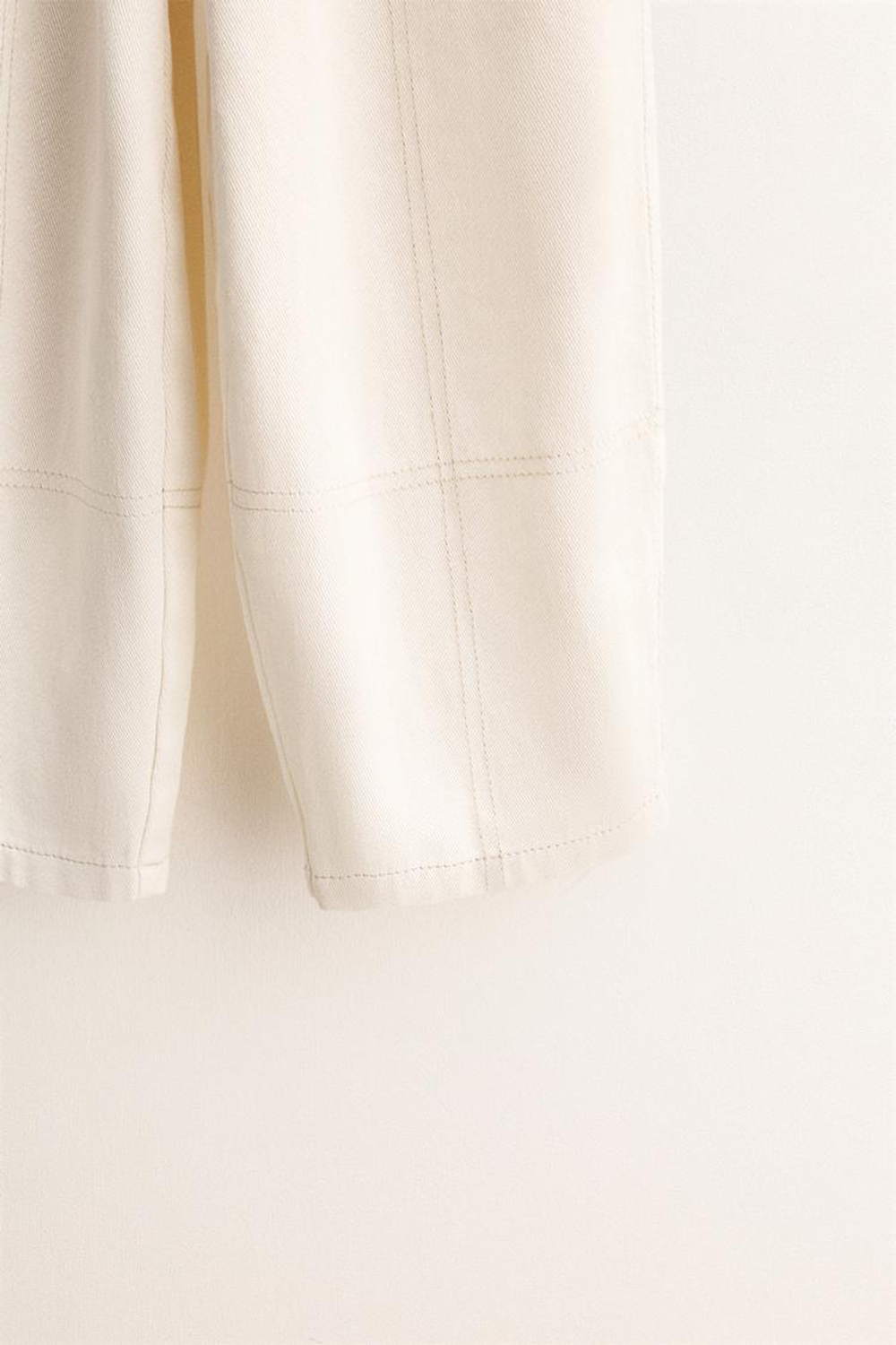 ZARA TIMELESS - БРЮКИ BAGGY В КЛЕТКУ ИЗ ТВИЛА, ЭКРЮ