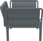 Кресло пластиковое с подушками Siesta Contract Portofino Lounge, темно-серый, светло-коричневый