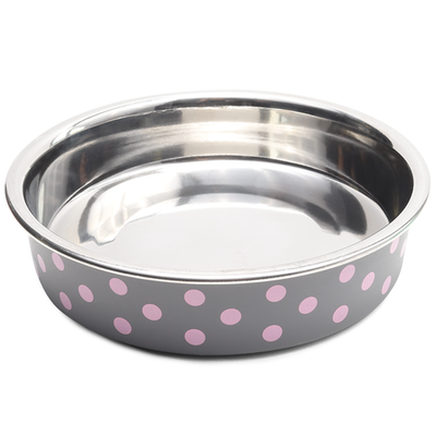 Миска металлическая на резинке "горошек", 0,15л, triol