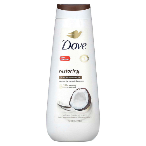 Dove, восстанавливающий гель для душа, кокос и какао-масло, 591 мл (20 жидк. унций)