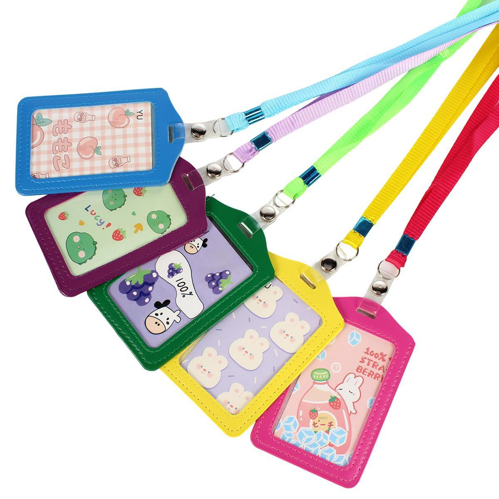 Бейдж кожаный со шнурком, С-40152