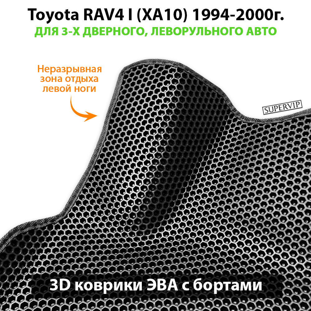 Автомобильные коврики ЭВА с бортами Toyota RAV4 I (XA10) 1994-2000г. Для 3-х дверного, леворульного авто