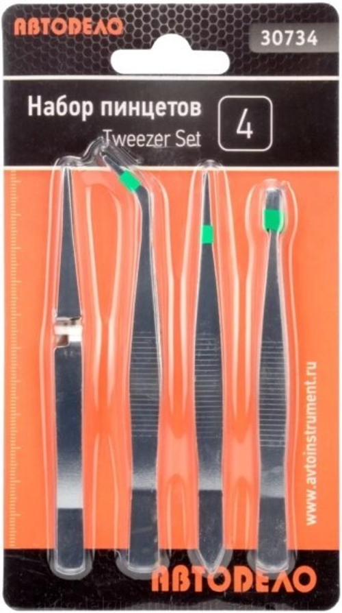 Набор пинцетов 4 предм. (АВТОDЕЛО)