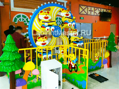 Карусель 5 мест с подъёмом «Веселые тигрята», 3,6×2,8×2,7 м