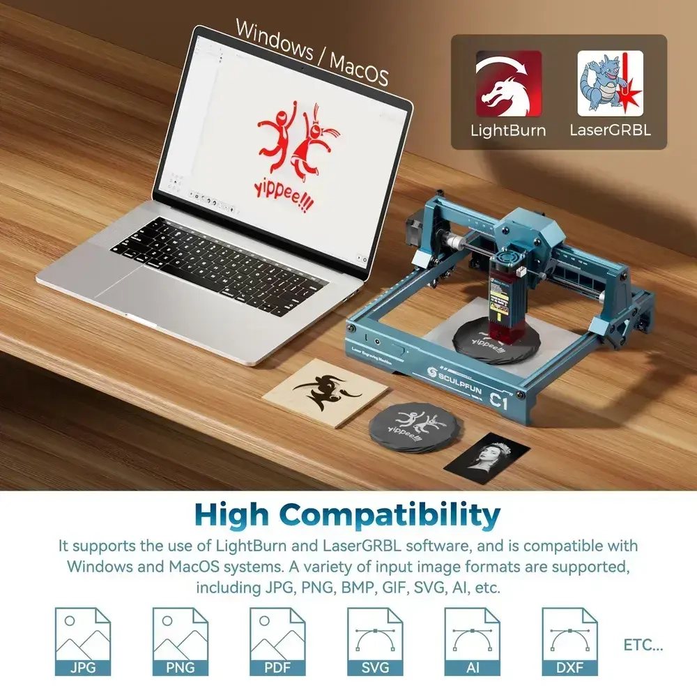 SCULPFUN фрезер по дереву C1 Фрезерный станок с ЧПУ 3Вт станок с ЧПУ СДЕЛАЙ САМ Лазерный гравер