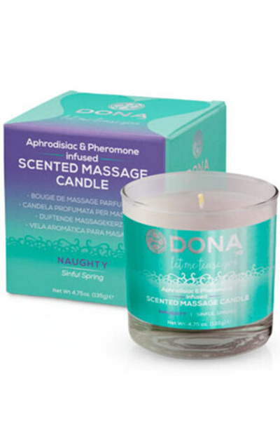 Массажная свеча Dona Scented Massage Candle Naughty Aroma Sinful Spring 135 г (Цвет: белый)