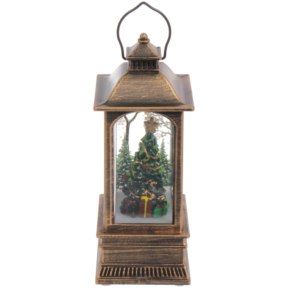 Сувенир с подсветкой «Фонарь с ёлочкой» 5,3*5,3*12,5 см (3хAG13)