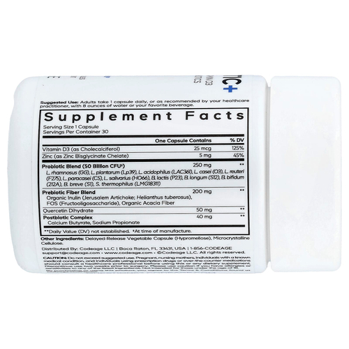 Codeage, Probiotic+, 30 растительных капсул
