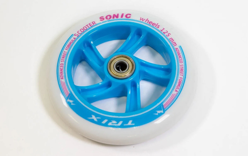 Колесо - 125 мм, для самокатов, с подшипниками ABEC 7 , синее