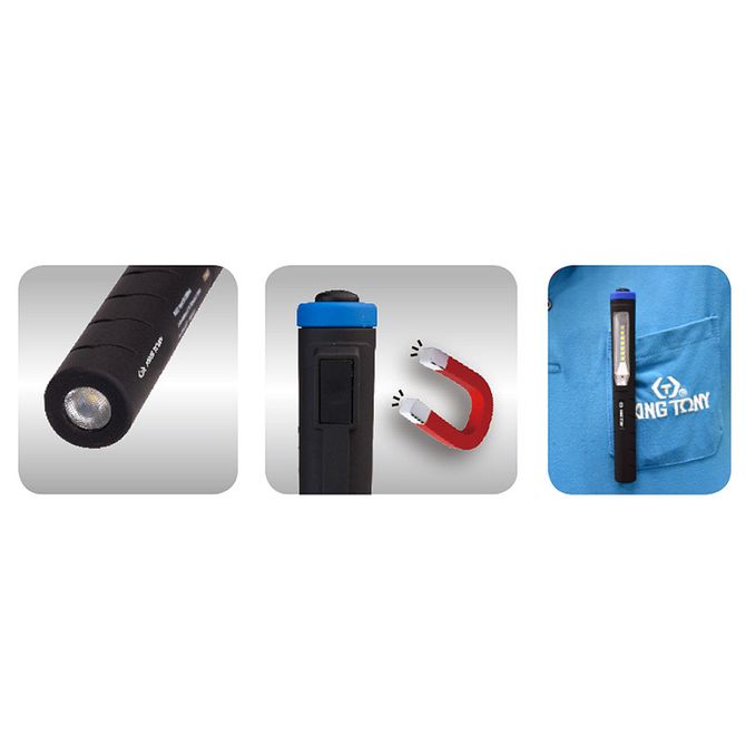 KING TONY (9TA281) Фонарь светодиодный в форме ручки, Li-Ion, 120 люмен
