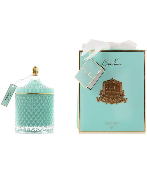 Лайм, большая бирюзовая свеча Арт-деко с кисточкой, Cote Noire