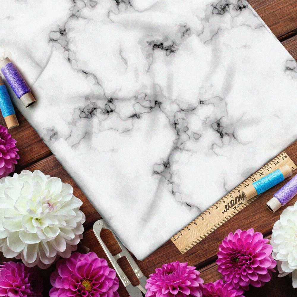 Ткань барби белый мрамор